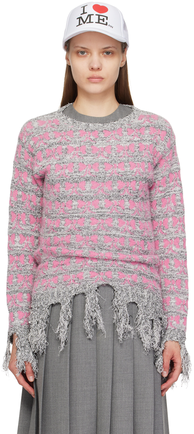 Multicolor Frayed Sweater