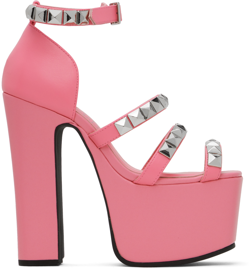 Shop Ashley Williams Pink Studded Iris Heels