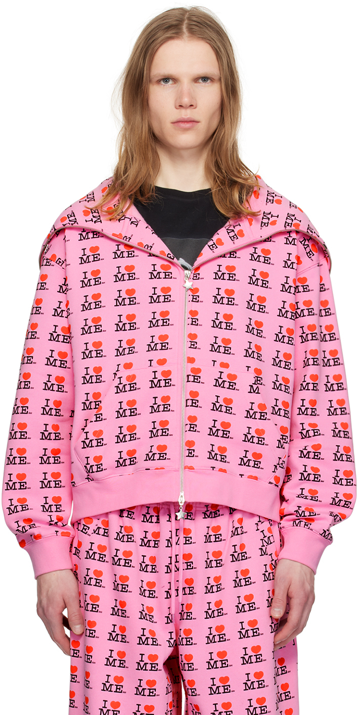 Shop Ashley Williams Pink 'i Heart Me' Butterfly Hoodie