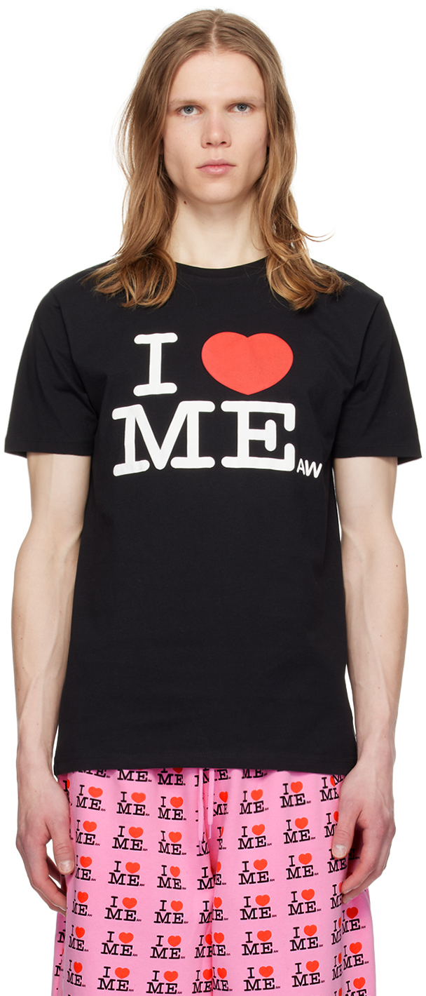 Shop Ashley Williams Ssense Exclusive Black 'i Heart Me' T-shirt