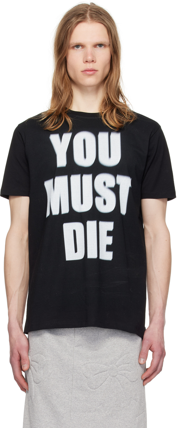 Shop Ashley Williams Black 'die' T-shirt