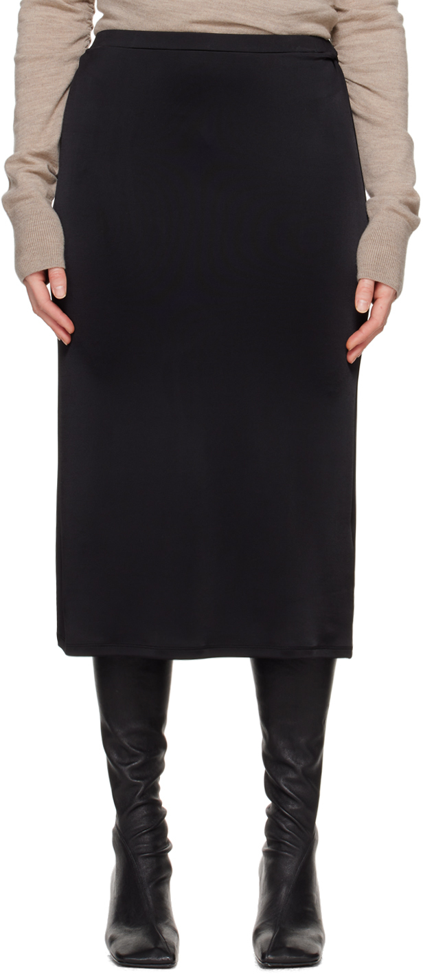 Black Flor Midi Skirt
