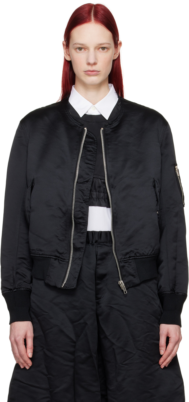 Black Zip Bomber Jacket