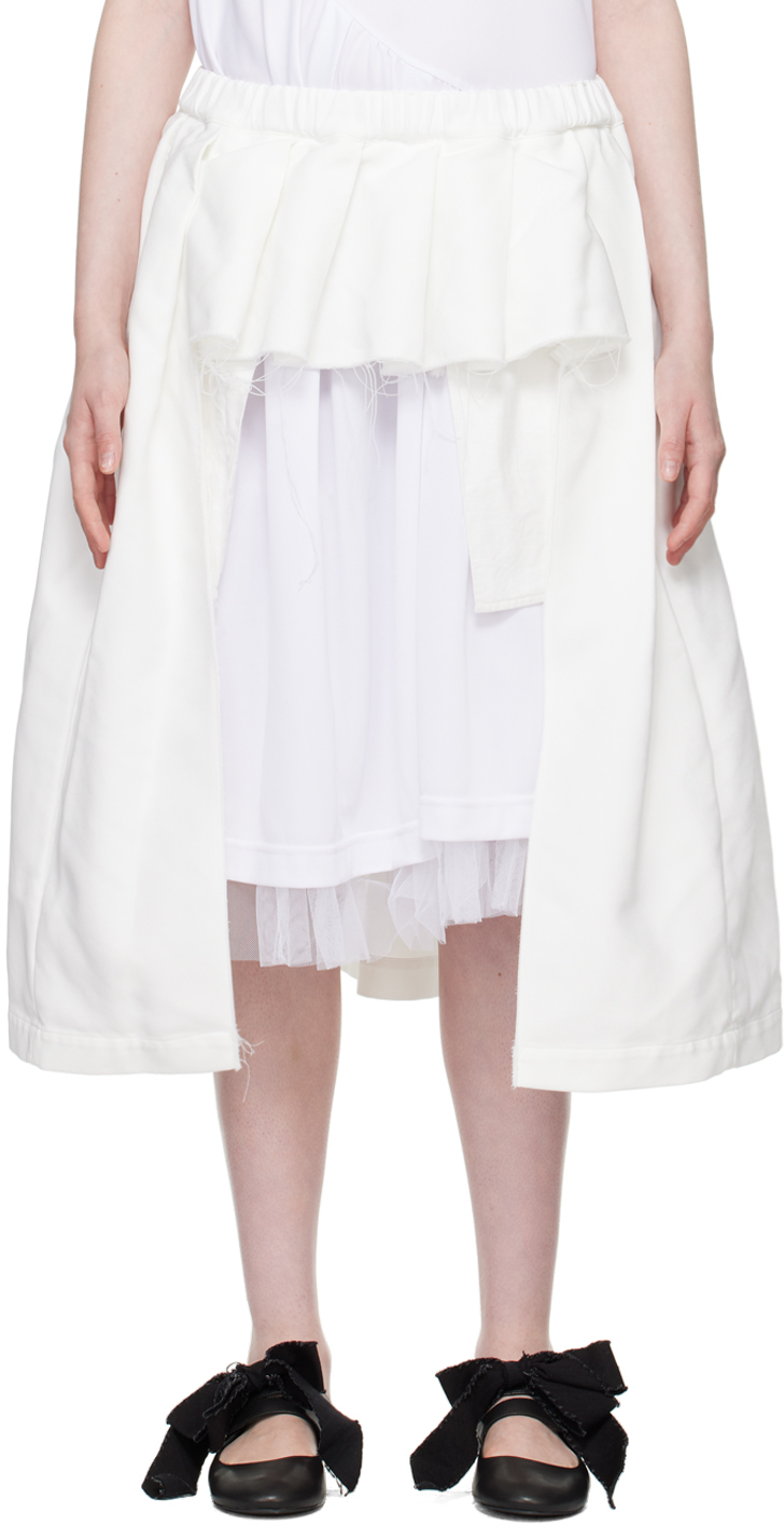 Shop Black Comme Des Garçons White Cutout Miniskirt In 1 White