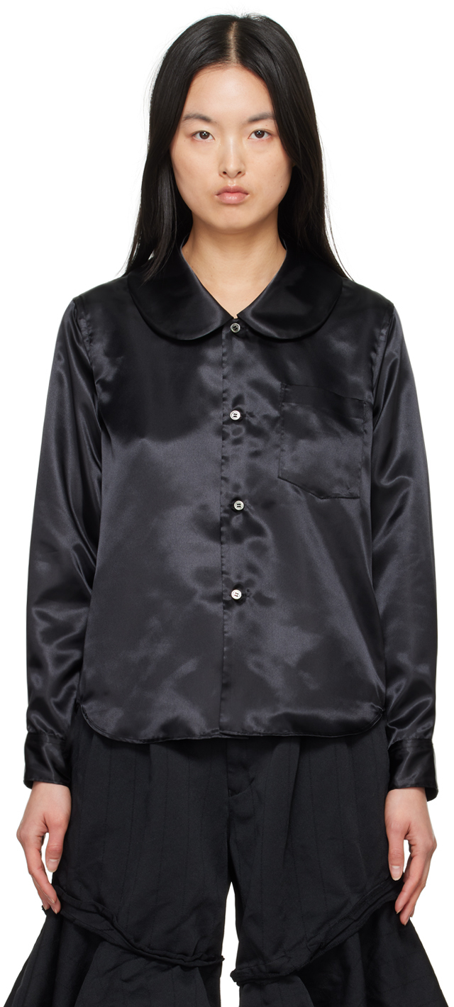 Shop Black Comme Des Garçons Black Peter Pan Collar Shirt In 1 Black