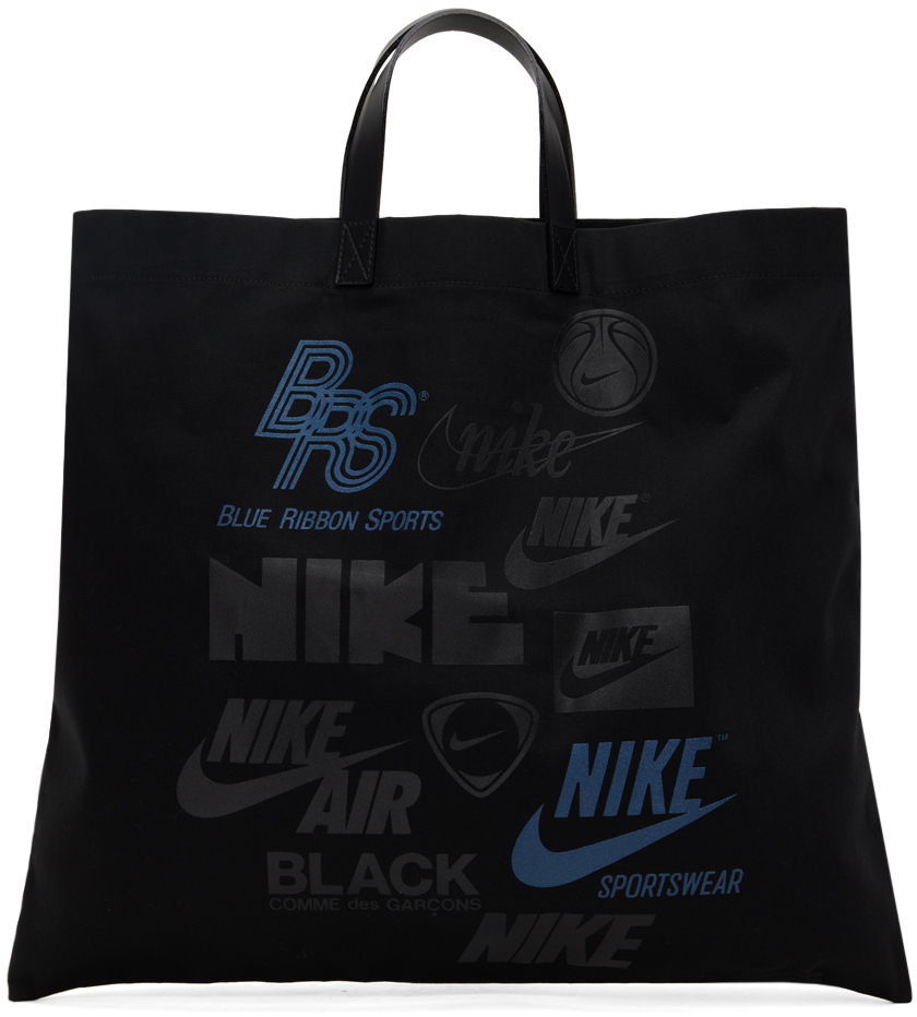 Shop Black Comme Des Garçons Black Nike Edition Oxford Print Tote