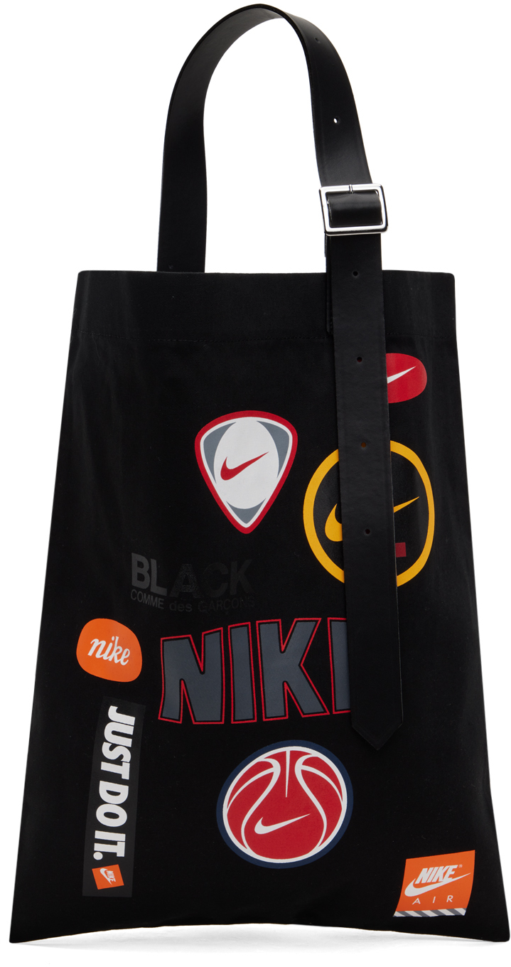 Shop Black Comme Des Garçons Black Nike Edition Oxford Print Tote