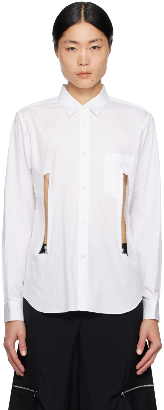 White Zip Vent Shirt