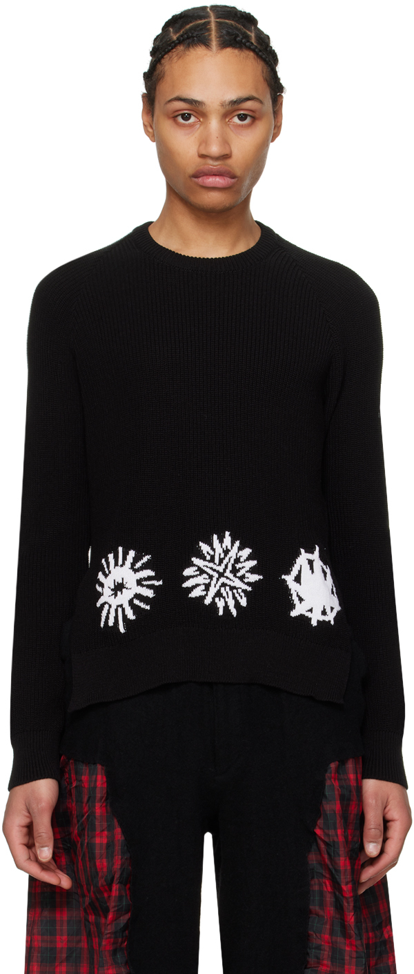 Shop Black Comme Des Garçons Black Intarsia Sweater