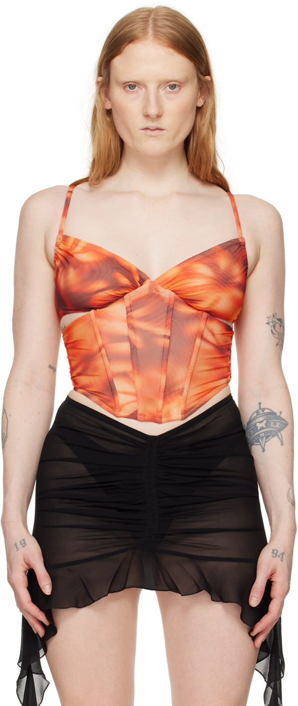 Maiden Petite Corset in Orange Basketweave - The 