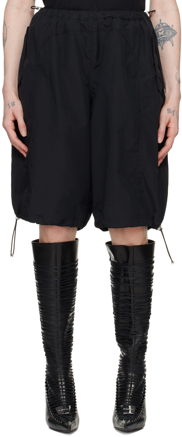 Black Drawstring Shorts by MISBHV on Sale
