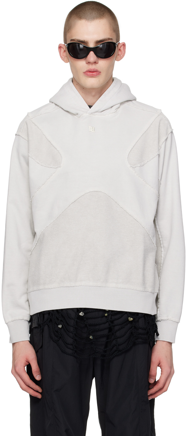 Misbhv Patchwork Jersey Hoodie In Stone