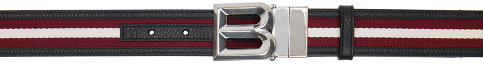 Bally Black & Red B Bold Reversible Belt