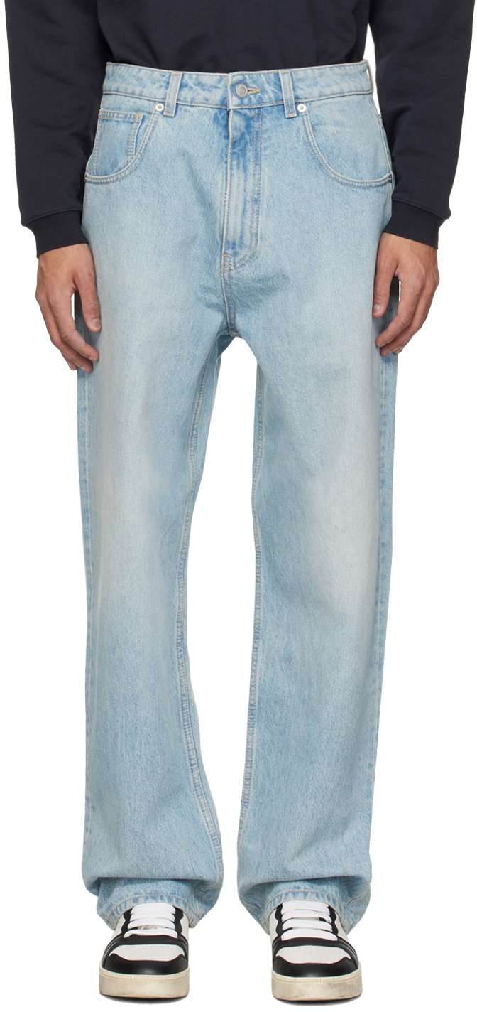 Bally Straight Leg Cotton Denim Jeans In Indaco/denim