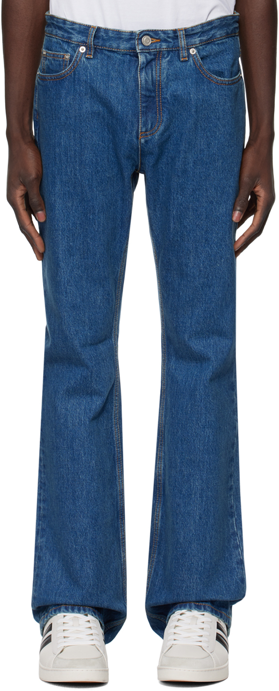 Shop Bally Blue Five-pocket Jeans In Denim 50