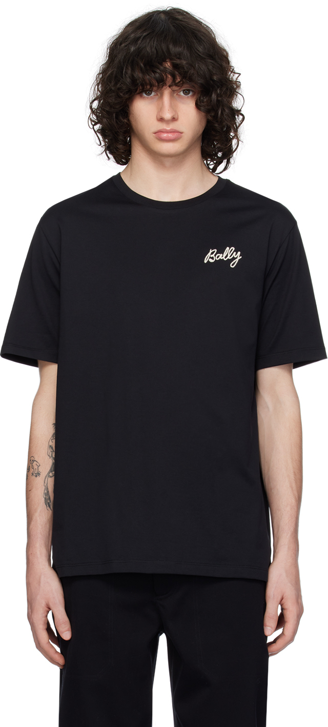 Bally Black Embroidered T-shirt