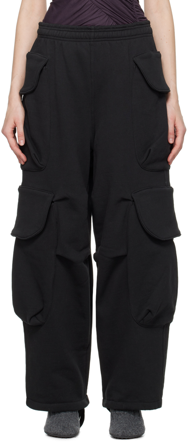 Hard cotton canvas cargo pants in black - Entire Studios