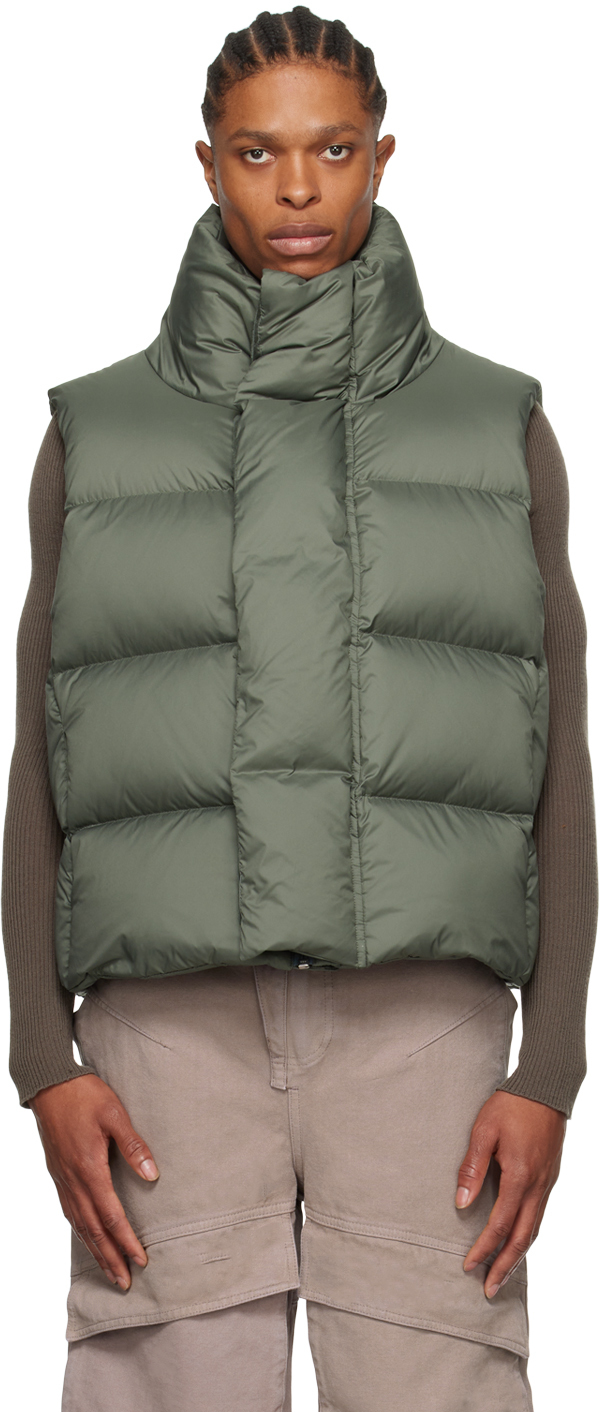 Green Quilted Down Vest