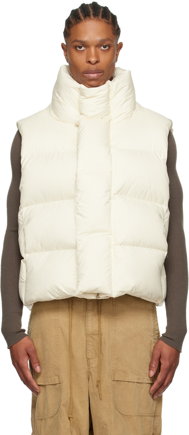 Entire Studios Off-white Quilted Down Waistcoat In Cream