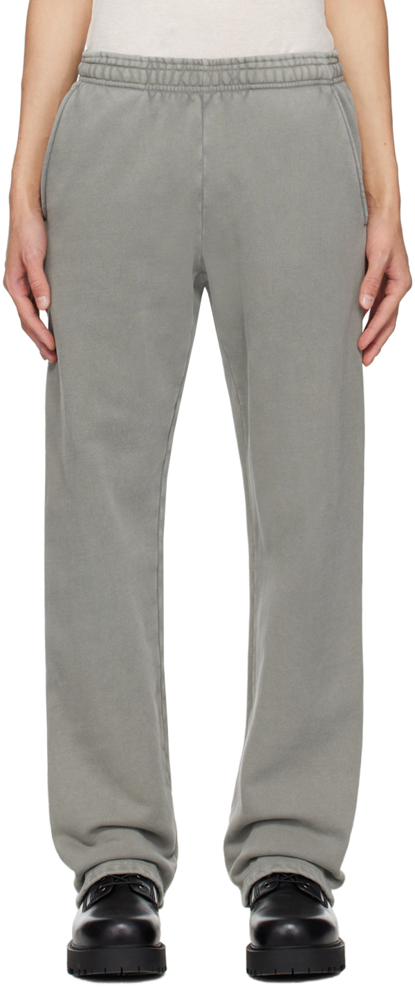 Gray Straight-Leg Sweatpants