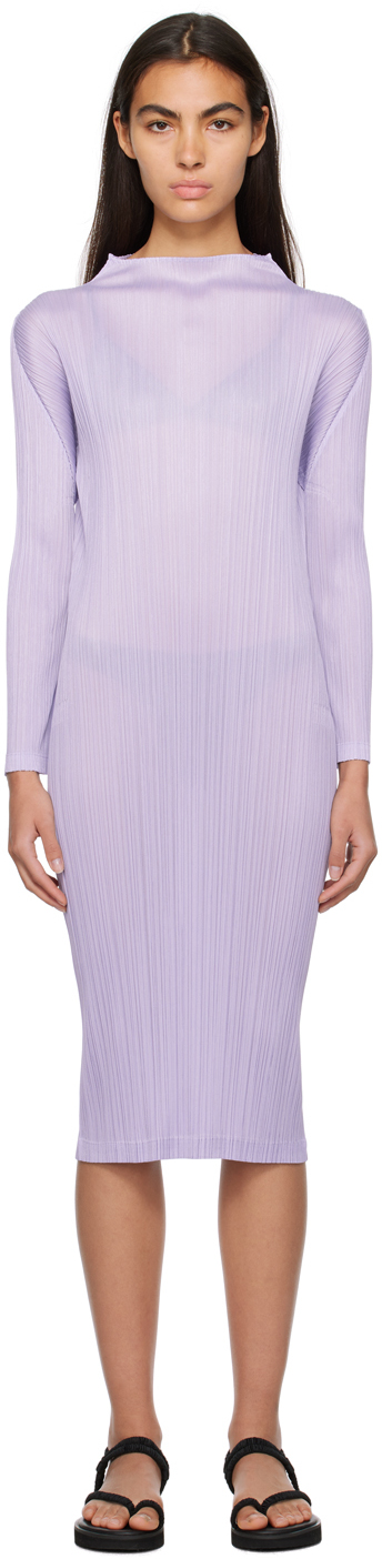 Issey Miyake Purple Monthly Colours October Midi Dress In 80 Light Purple