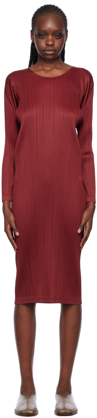 Shop Issey Miyake Red Monthly Colors November Midi Dress In 29 Carmine