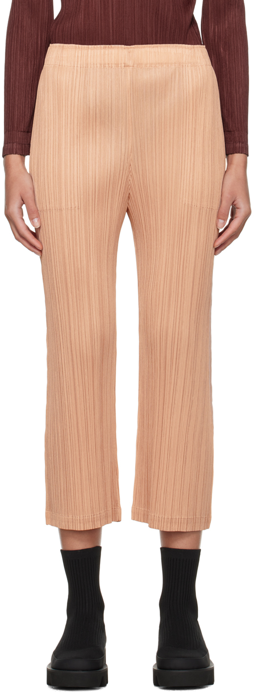 Pleats Please Issey Miyake: Beige Monthly Colors October Trousers