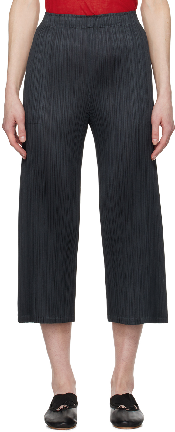 Gray Monthly Colors March Trousers by PLEATS PLEASE ISSEY MIYAKE on Sale