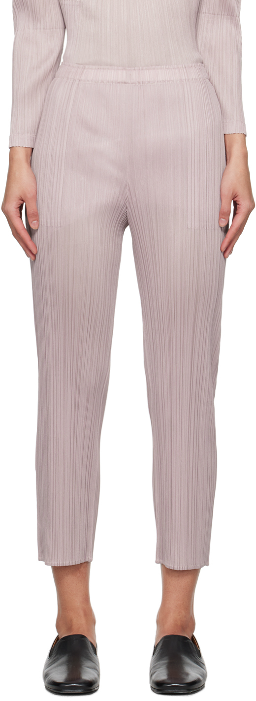 PLEATS PLEASE ISSEY MIYAKE: Pink Monthly Colors January Trousers 