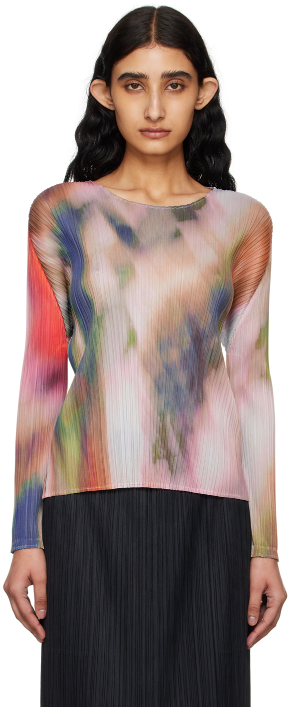 Shop Issey Miyake Multicolor Turnip & Spinach Long Sleeve T-shirt In 20 Turnip