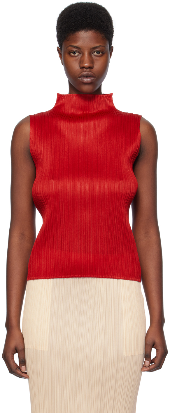 Issey Miyake Red Basics Tank Top In 24 Red