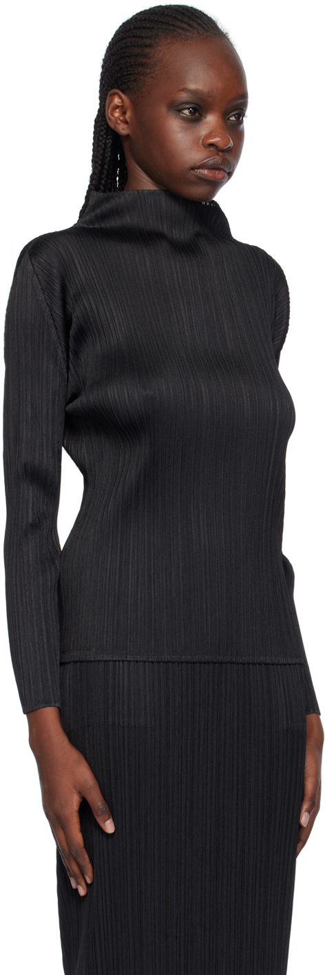 PLEATS PLEASE ISSEY MIYAKE Black Seeker Turtleneck | Smart Closet