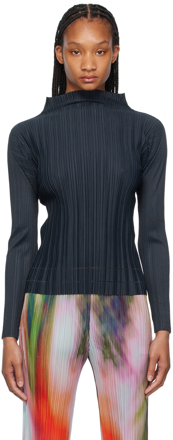 PLEATS PLEASE ISSEY MIYAKE: Gray Soft Pleats Turtleneck | SSENSE