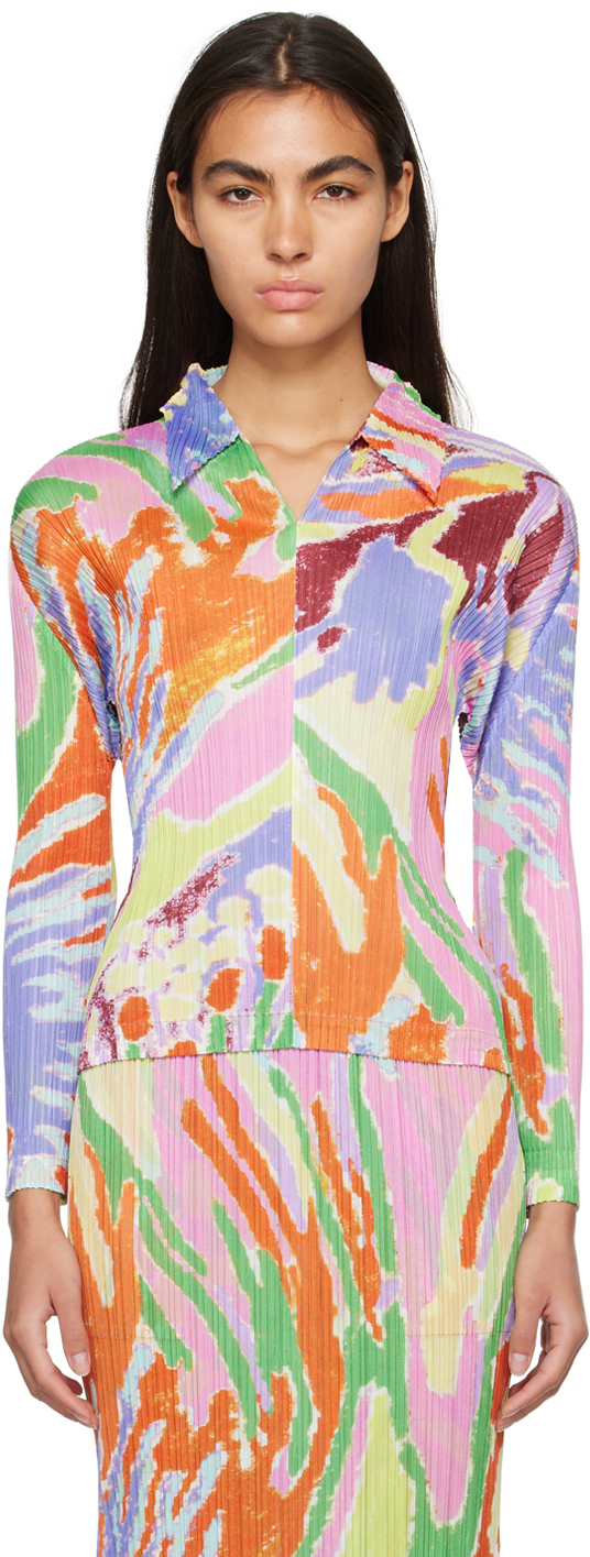 Issey Miyake Multicolor Frosty Forest Top In 22 Pink