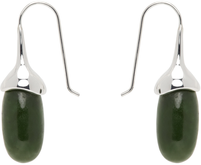 Sophie Buhai Silver & Green Dripping Stone Earrings In Jade