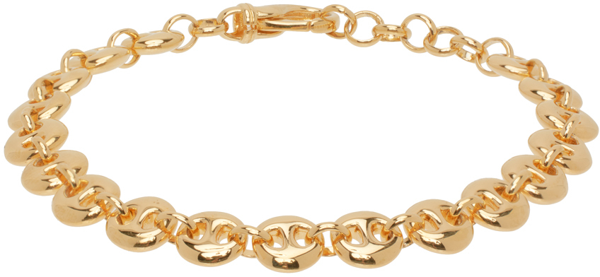 Gold Small Circle Link Bracelet