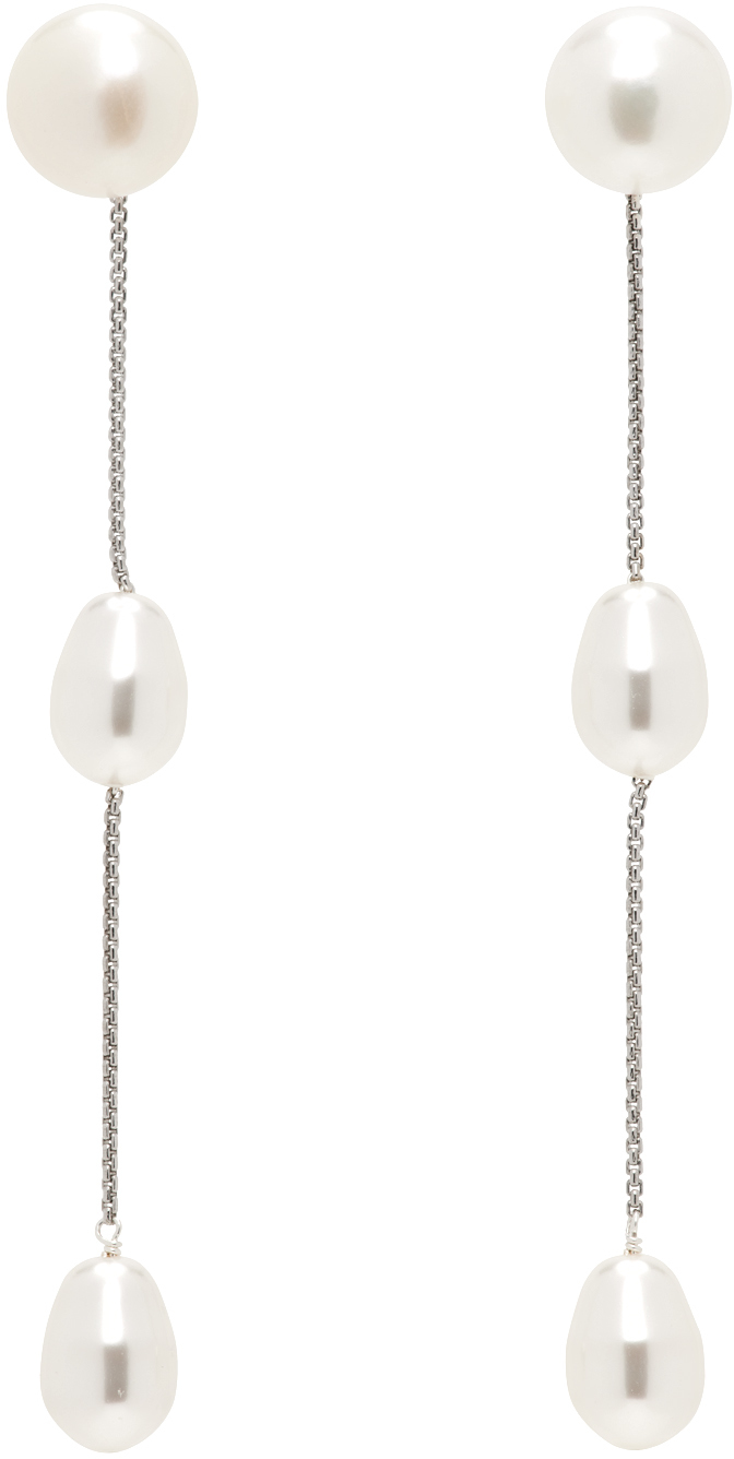 Sophie Buhai Silver Small Pearl Drop Earrings In Sterling Silver