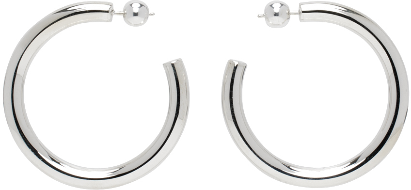 Shop Sophie Buhai Silver Medium Everyday Hoop Earrings In Sterling Silver