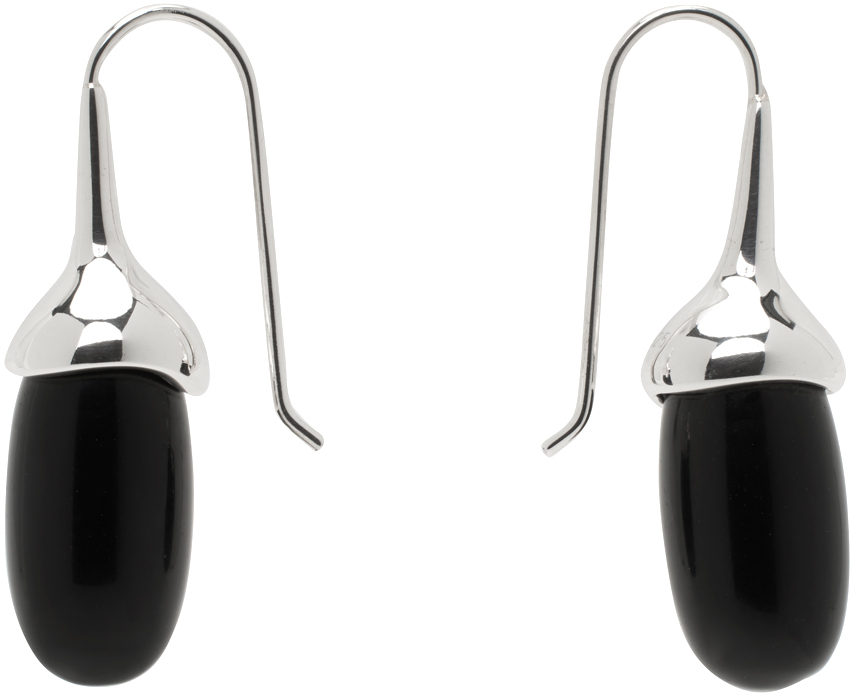 Sophie Buhai Silver Dripping Stone Earrings In Onyx