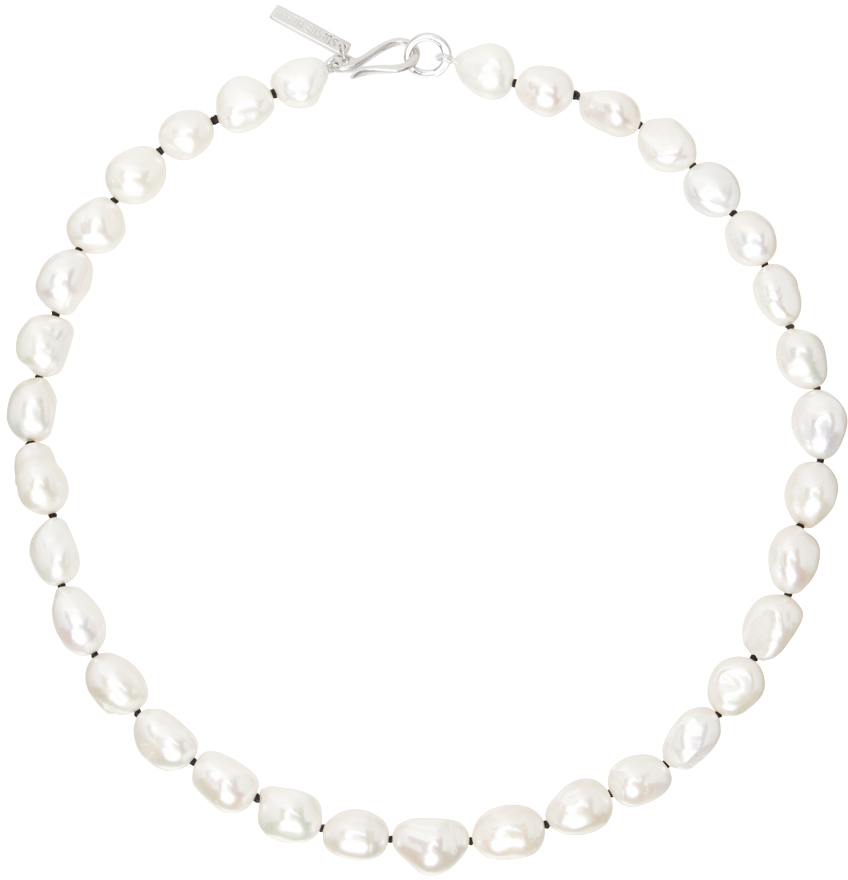 Sophie Buhai White Simple Baroque Pearl Choker In Sterling Silver