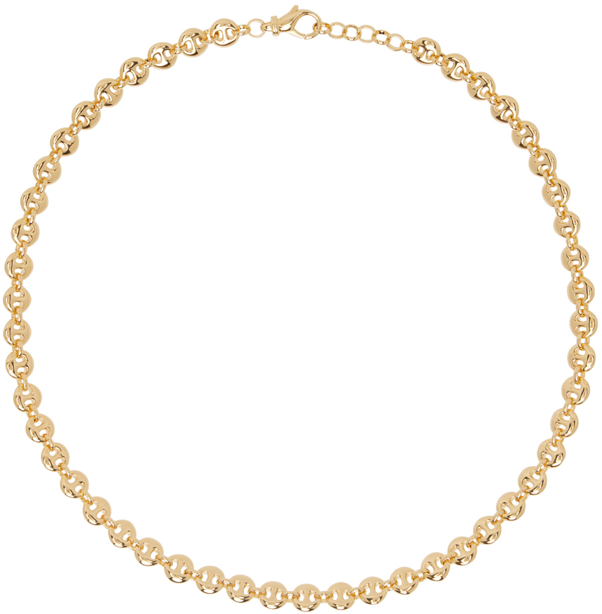 Gold Small Circle Link Necklace
