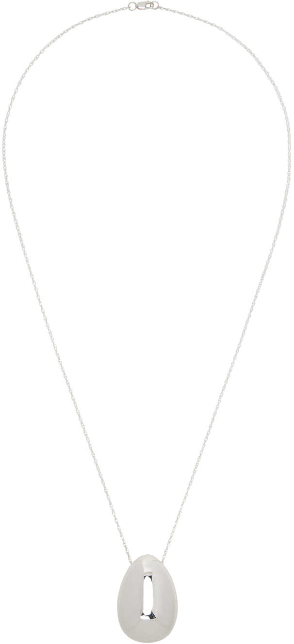 Silver Egg Pendant Necklace