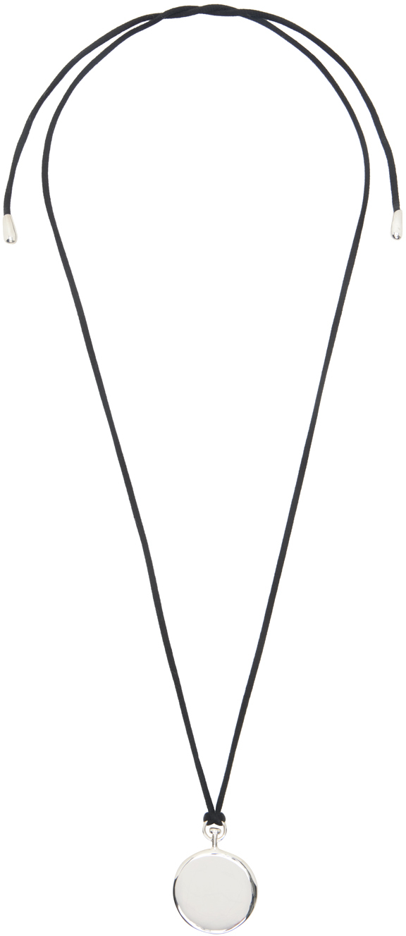 Black Large Fob Pendant Necklace