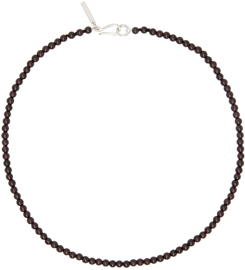 Brown Garnet Petite Boule Necklace