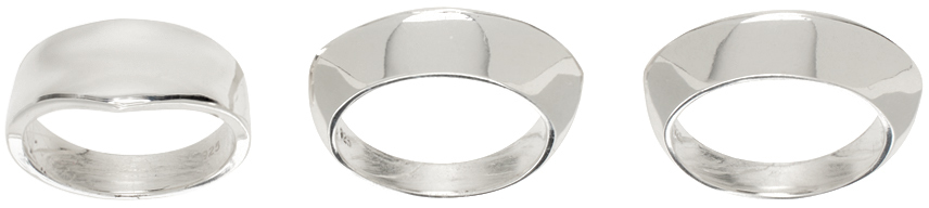Sophie Buhai Silver Disc & Dimple Ring Set In Sterling Silver