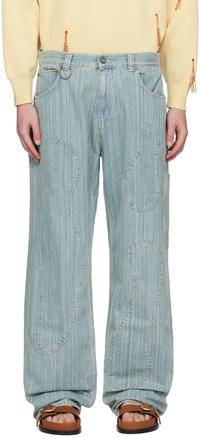 Shop Bonsai Blue Loose-fit Jeans In Light Blue Lghblu