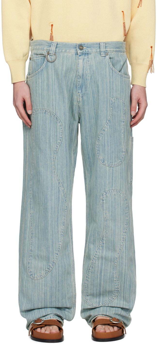 Blue Loose-Fit Jeans by Bonsai on Sale