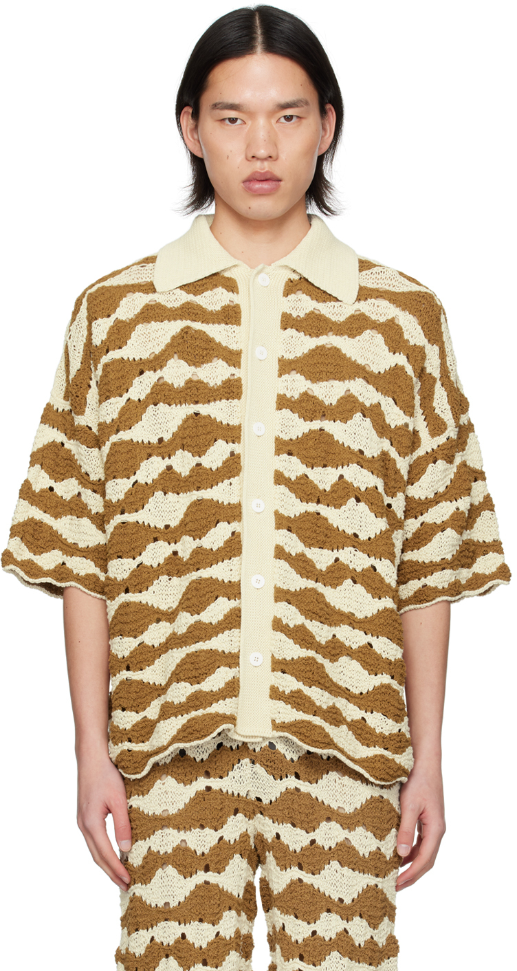 Brown & Beige Punzonato Shirt