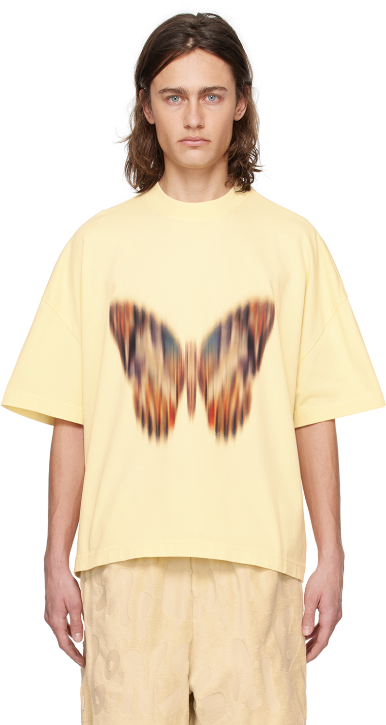 Bonsai Yellow Butterfly T-shirt In Almond Oil Almoil