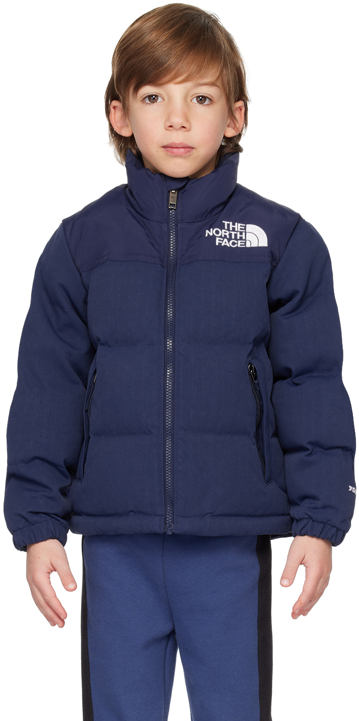 Shop The North Face Kids Navy 1996 Retro Nuptse Big Kids Down Jacket In Blue